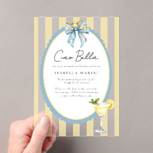 Cio Bella Amalfi-Küste Coquette Bogen Brautparty Acryleinladungen