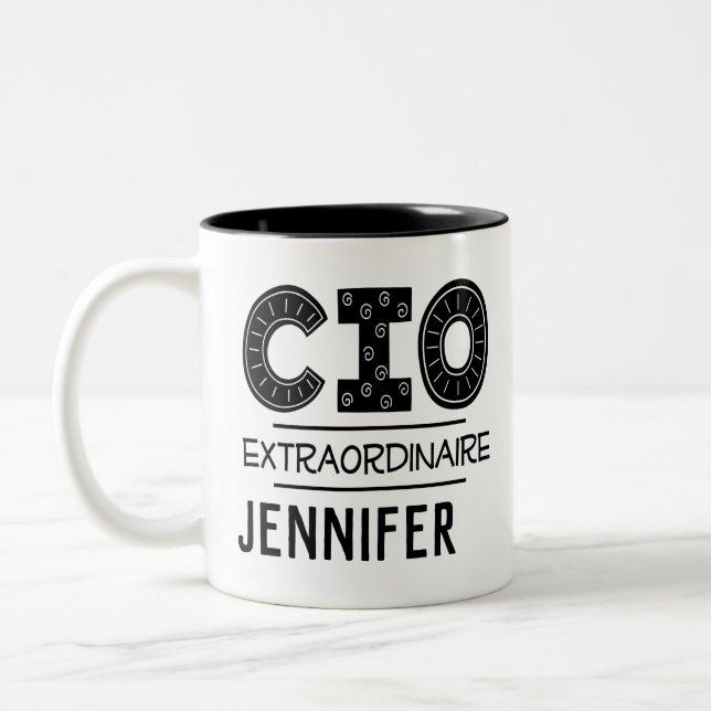 CIO Personalisiert Gift Chief Information Officer Zweifarbige Tasse (Links)