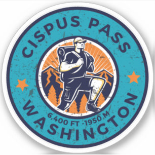 Cipus-Pass Wanderung Alpine Trials Washington Aufkleber