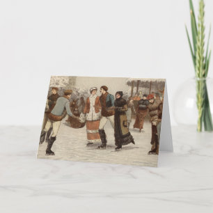 Circa 1899: Eis-Skater genießen Weihnachten