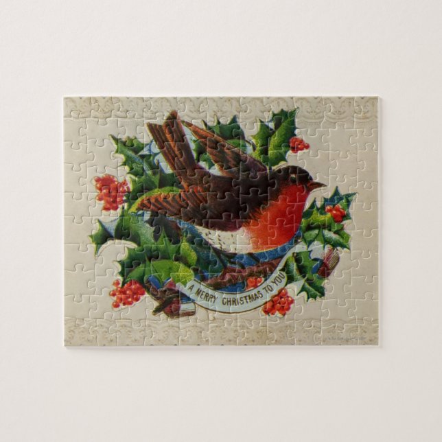 Circa 1900: Ein traditionelles Weihnachtsrobin Puzzle (Horizontal)