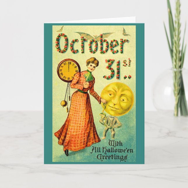  circa 1905 October 31 with Halloween Greetings Karte (Vorderseite)