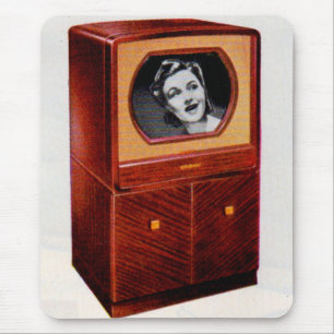 circa 1951 television set singing woman mousepad