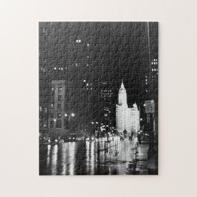 circa 1954:  Eine Ansicht unten Michigan-Allee Puzzle (Vertikal)