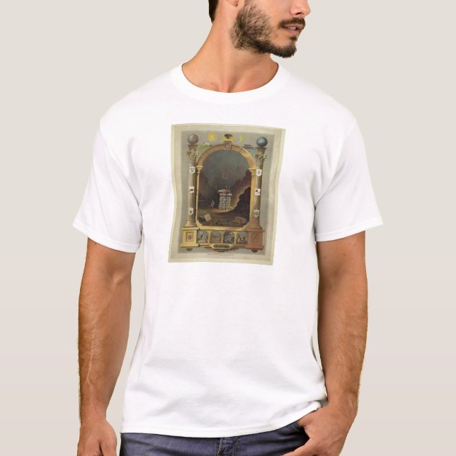 Circa Freimaurerlithographie-Druck-Bild des T-Shirt (Vorderseite)