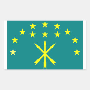 Circassian israelische Flagge Rechteckiger Aufkleber