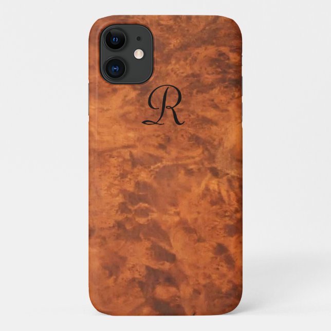 Circassian Walnut Burl iPhone 11 Fall *monogramm* Case-Mate iPhone Hülle (Rückseite)
