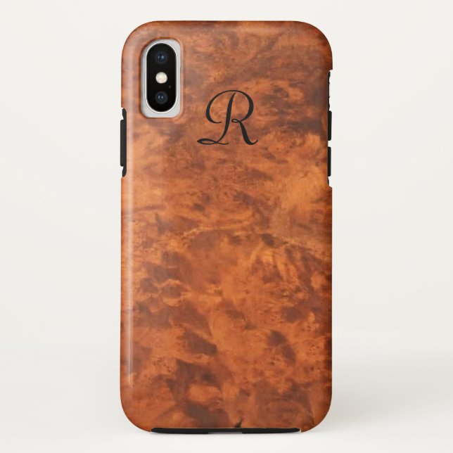 Circassian Walnut Burl *monogramm* Case-Mate iPhone Hülle (Rückseite)