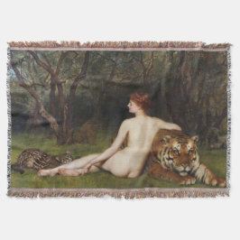 Circe (Frau mit wildem Tiger) (von John Collier) Decke