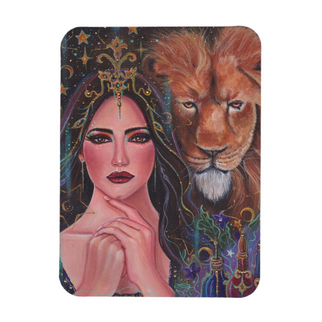 Circe goddess Stretched Canvas Print by Renee Magnet (Vertikal)