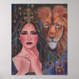 Circe goddess Stretched Canvas Print by Renee Poster