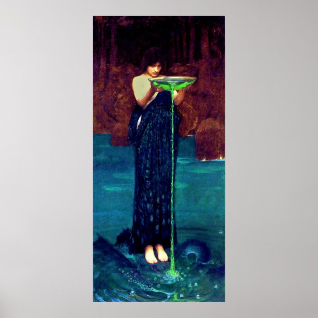 Circë Invidiosa (1892)~ Bildende Kunst Leinwand Poster (Vorne)