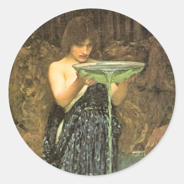 Circe Invidiosa von John William Waterhouse Runder Aufkleber (Vorderseite)