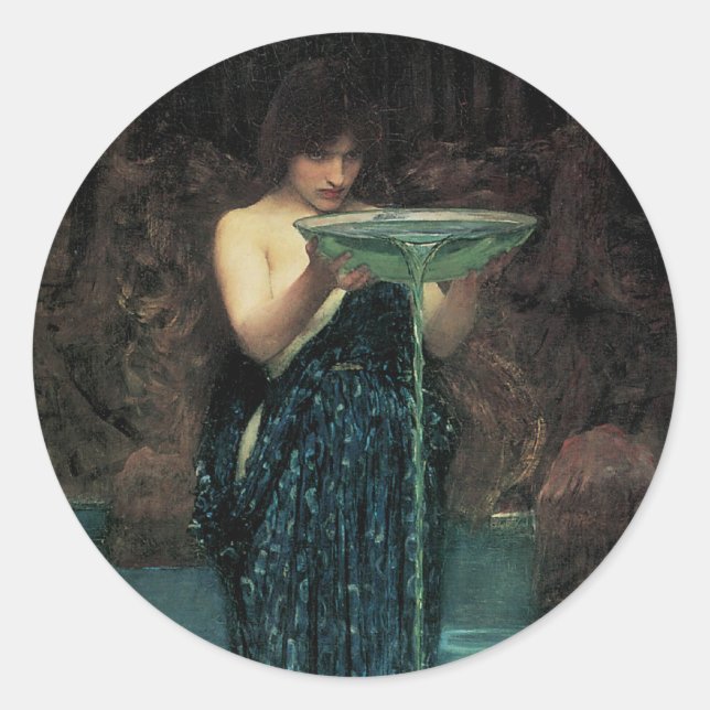 Circe Invidiosa von John William Waterhouse Runder Aufkleber (Vorderseite)