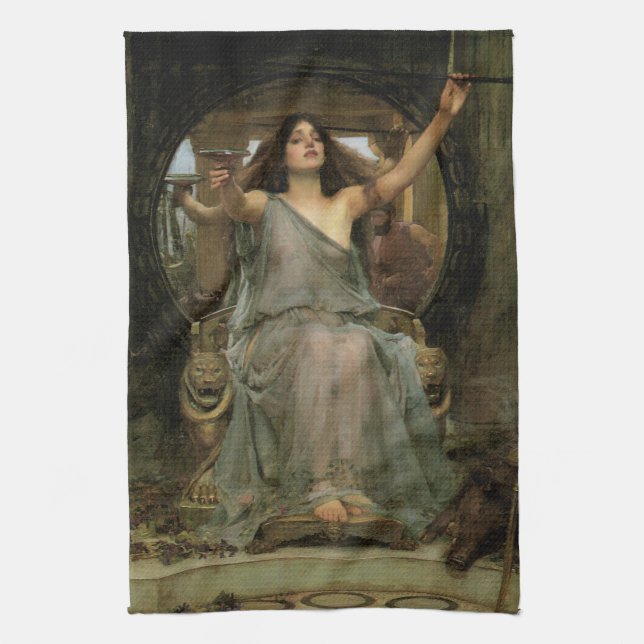 Circe Offering the Cup für Ulysses durch JW Waterh Geschirrtuch (Vertikal)