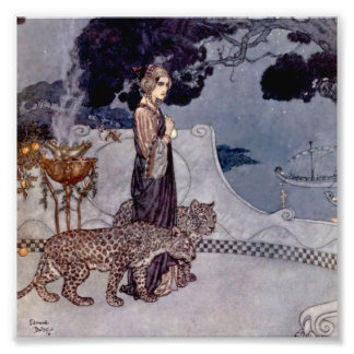 "Circe With Leopards" von Edmund Dulac Fotodruck