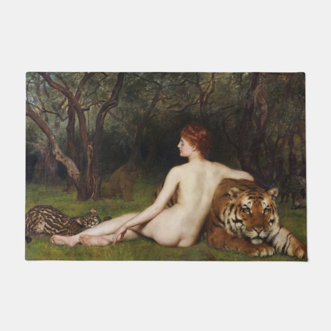 Circe (Woman and Dangerous Cats) (by John Collier) Fußmatte (Vorderseite)