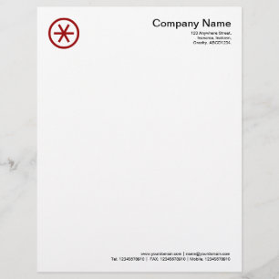 Circlated Asterisk - Ruby Red Briefbogen