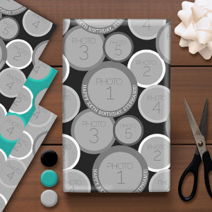 Circle 5 Foto Gruß Geburtstag Gruß - Kreise Geschenkpapier Set