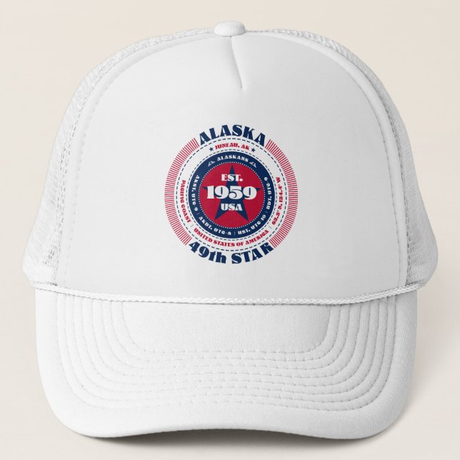 Circle Alaska Staat Patriotic Trucker Hat Truckerkappe (Vorderseite)