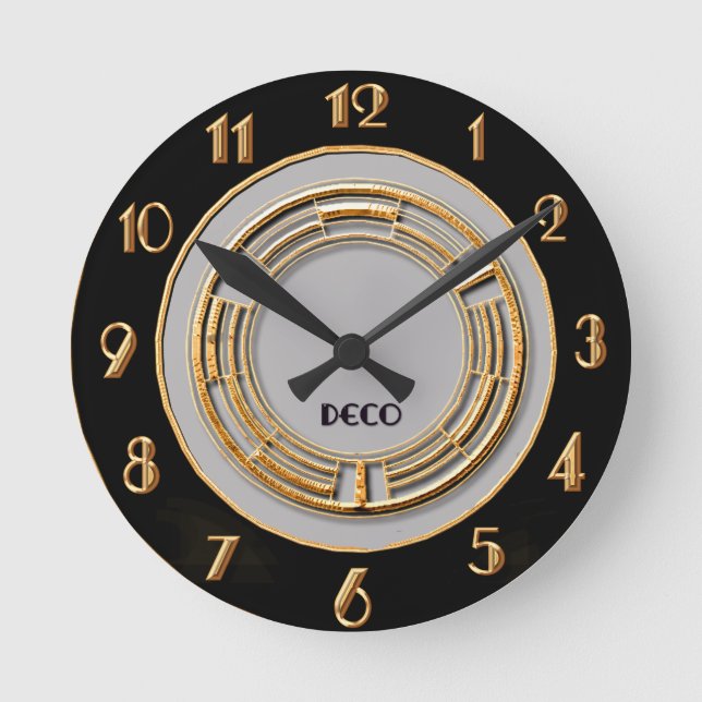 Circle Art Deco Wall Runde Wanduhr (Vorderseite)