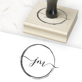 Circle Art, Monogramm, Handschrift Briefmarke Gummistempel