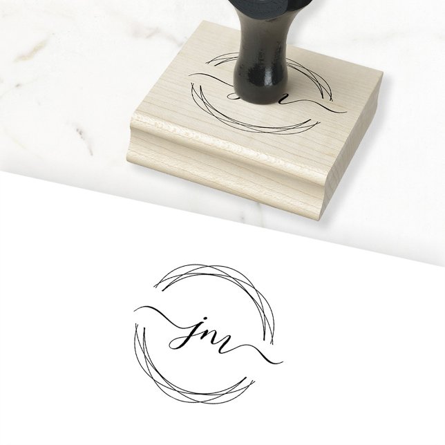 Circle Art, Monogramm, Handschrift Briefmarke Gummistempel (Von Creator hochgeladen)