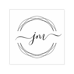 Circle Art, Monogramm, Handschrift Briefmarke Permastempel