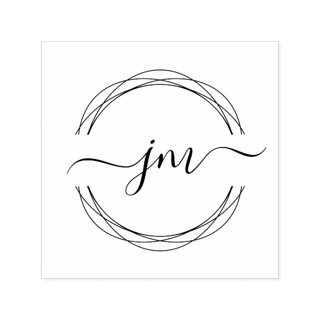 Circle Art, Monogramm, Handschrift Briefmarke Permastempel (Design)