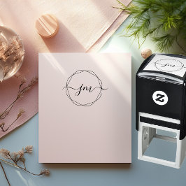 Circle Art, Monogramm, Handschrift Briefmarke Permastempel
