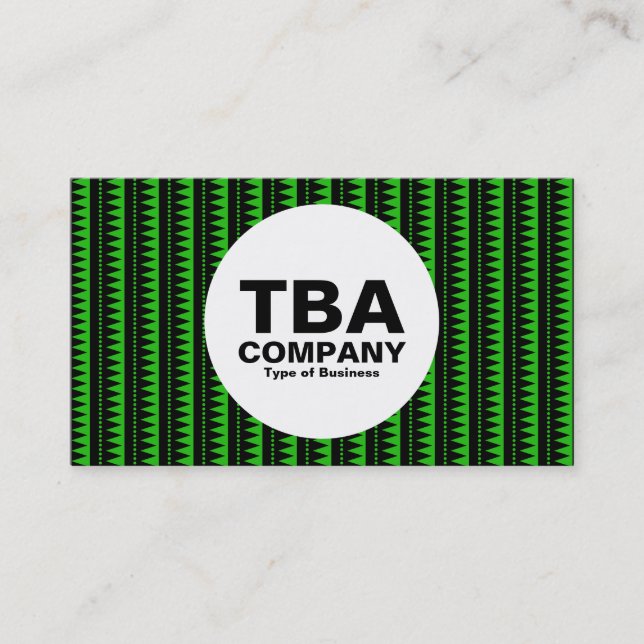Circle - Aztec Muster - Schwarz auf Grün: 21bd11 Visitenkarte (Vorderseite)