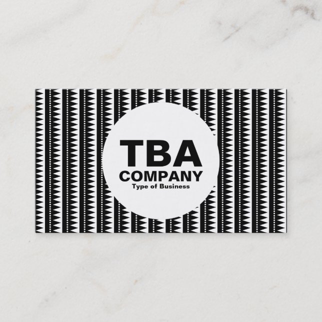 Circle - Aztec Muster - Schwarz auf Weiß Visitenkarte (Vorderseite)