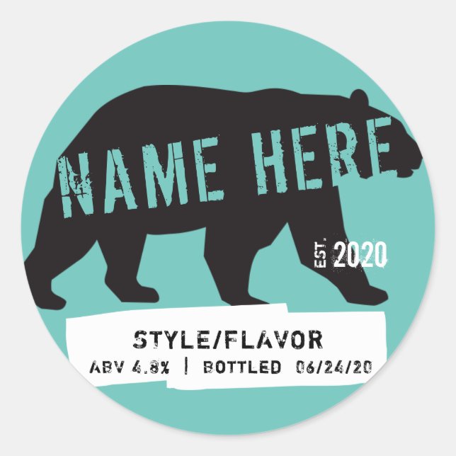Circle Beer Wine Bottle Labels Runder Aufkleber (Vorderseite)