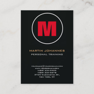 Circle Briefmarke Monogram Dark Red Personal Train Visitenkarte