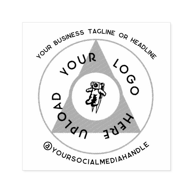 Circle Business Logo mit Social Media Gummistempel (Prägung)