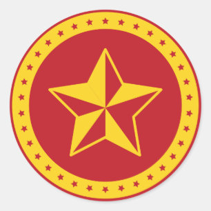 Circle Communist Red Star Sticker