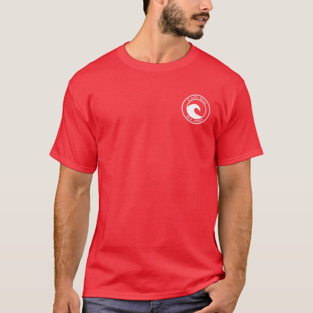 Circle Design von Cape May White Ocean Wave T-Shirt (Vorderseite)