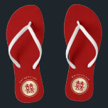 Circle Double Happiness Chinese Wedding Flip Flops<br><div class="desc">Mit Fett*fa*tin entworfen. Einfach mit eigenen Texten,  Fotos oder Bildern anpassen. Für individuelle Anfragen wenden Sie sich bitte direkt an fat*fa*tin. Es gelten benutzerdefinierte Gebühren. www.zazzle.com/fat_fa_tin www.zazzle.com/color_therapy www.zazzle.com/fatfatin_blue_knot www.zazzle.com/fatfatin_red_knot www.zazzle.com/fatfatin_mini_me www.zazzle.com/fatfatin_box www.zazzle.com/fatfatin_design www.zazzle.com/fatfatin_ink</div>