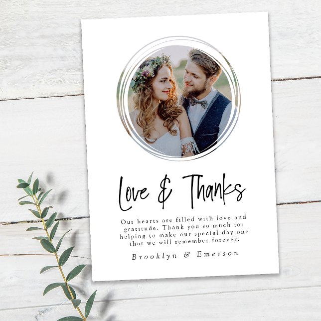 Circle Foto Minimalistisch Dankeskarte (Von Creator hochgeladen)
