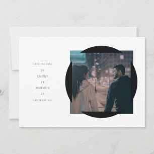 Circle Frame Save the Date Karte