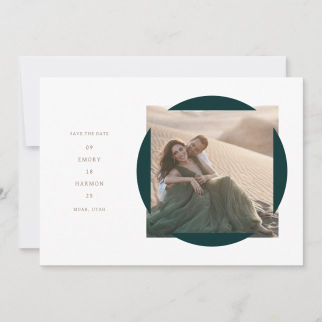 Circle Frame Save the Date Karte (Vorderseite)