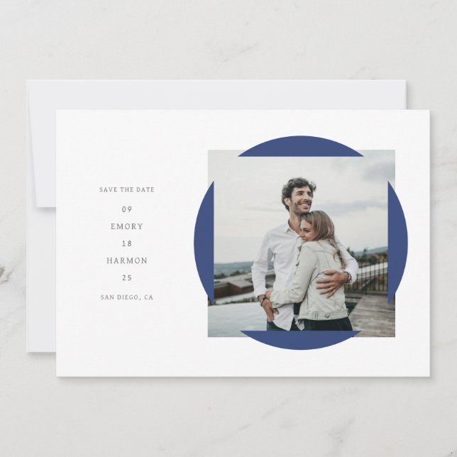 Circle Frame Save the Date Karte (Vorderseite)