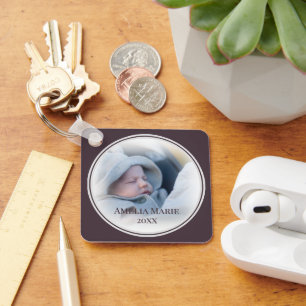 Circle Gerahmt Baby oder Wedding Foto Schlüsselanhänger