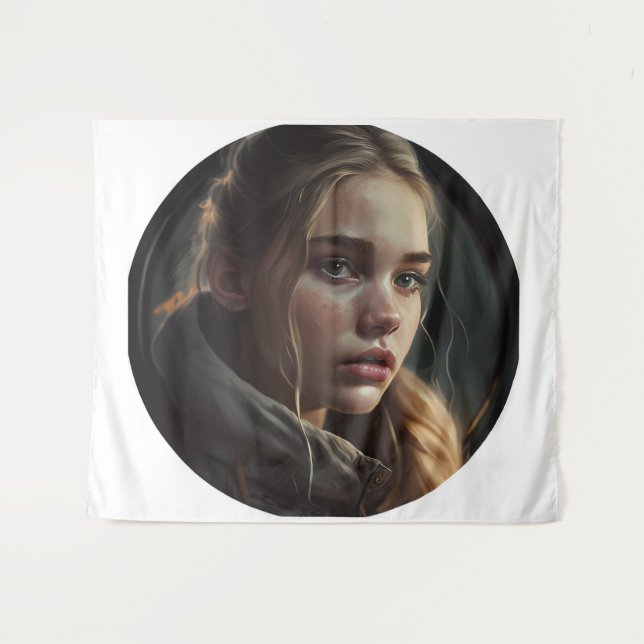 Circle girl wandteppich (Vorderseite (Horizontal))