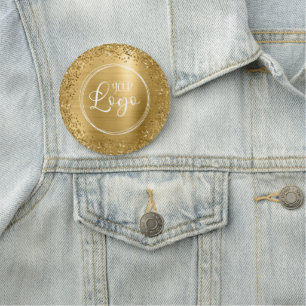 Circle Gold Glitzer and Foil Logo Namensschild