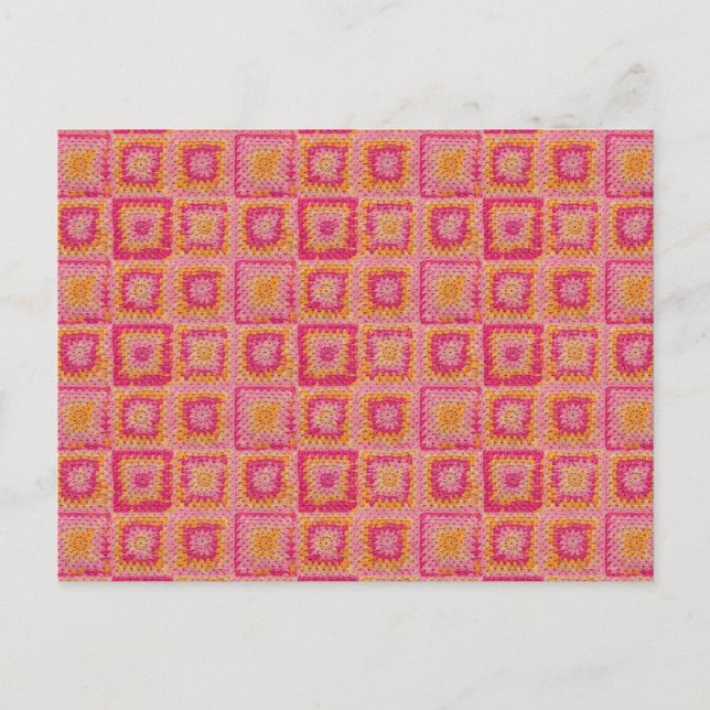 Circle in a Square Granny Square Postcard Postkarte (Vorderseite)