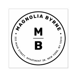 Circle Monogram Address Rubber Briefmarke Gummistempel