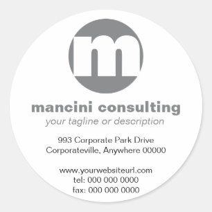 Circle Monogram Werbe-Aufkleber Runder Aufkleber