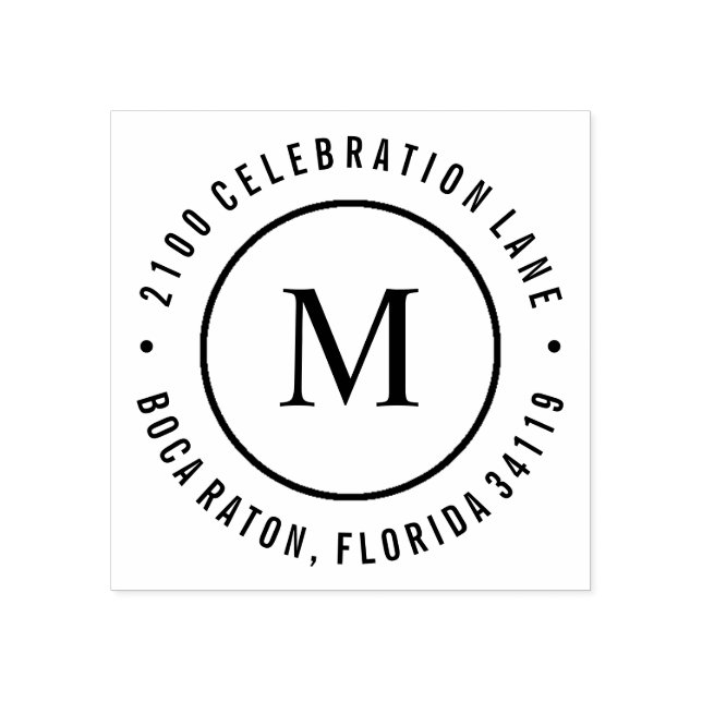 Circle Monogramm Gummistempel (Prägung)