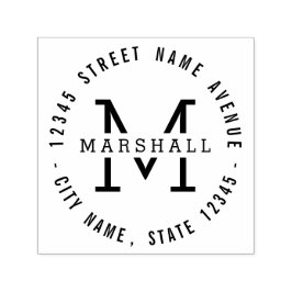 Circle Monogramm Personalisierte Gummi-Briefmarke Permastempel